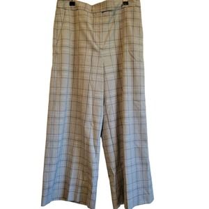Halogen Womens Dress Pants Size 8 Plaid Wide Leg Crop